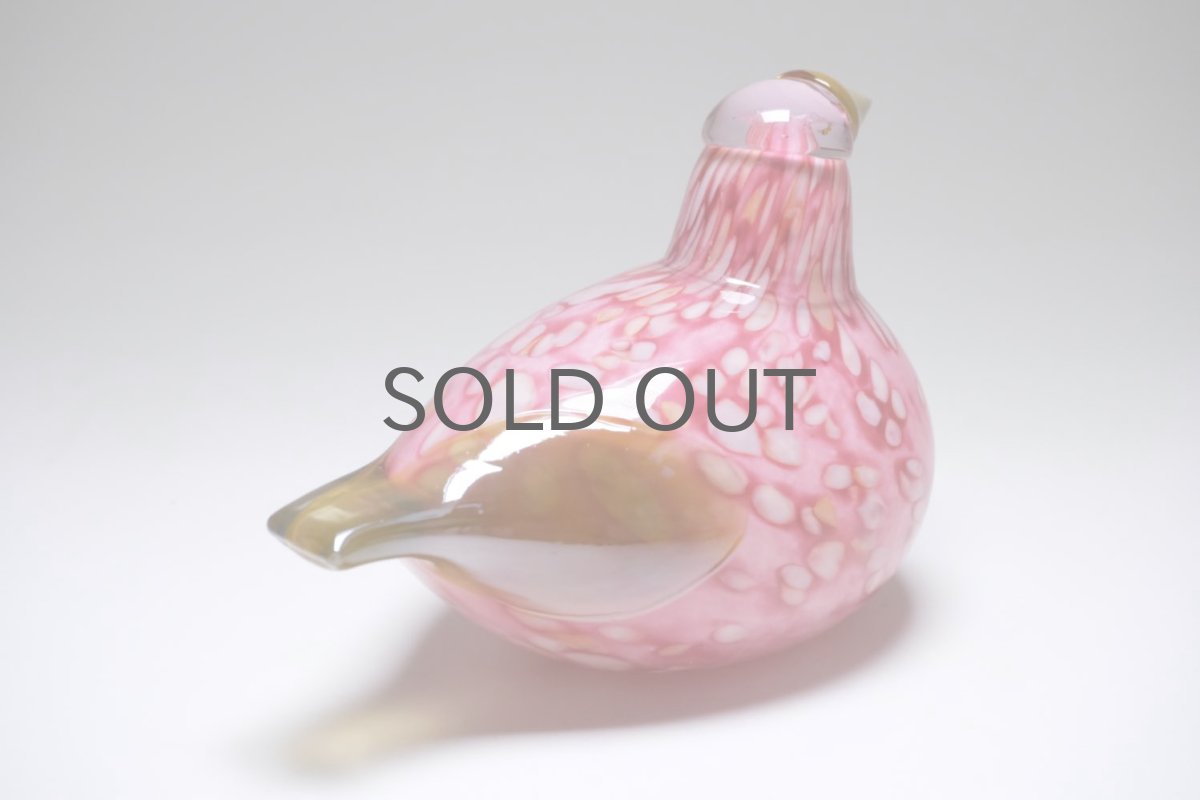 画像5: 北欧アートガラス/ビンテージガラス/Oiva Toikka/オイバ・トイッカ/Nuutajarvi/ヌータヤルヴィ/Taviokuurna/Pine Grossbeak /ピンク/2006年 (5)