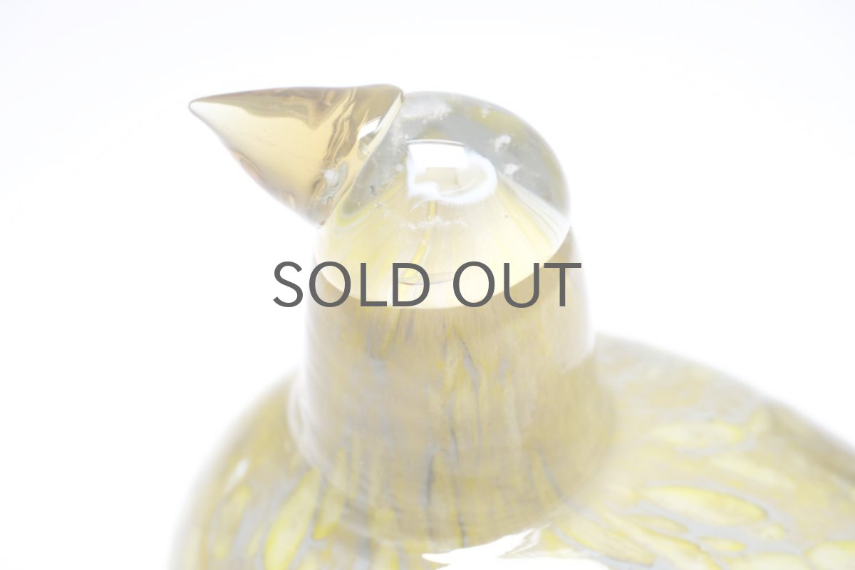 画像5: 北欧アートガラス/ビンテージガラス/Oiva Toikka/オイバ・トイッカ/Nuutajarvi/ヌータヤルヴィ/Taviokuurna/Pine Grossbeak /イエロー/2006年 (5)