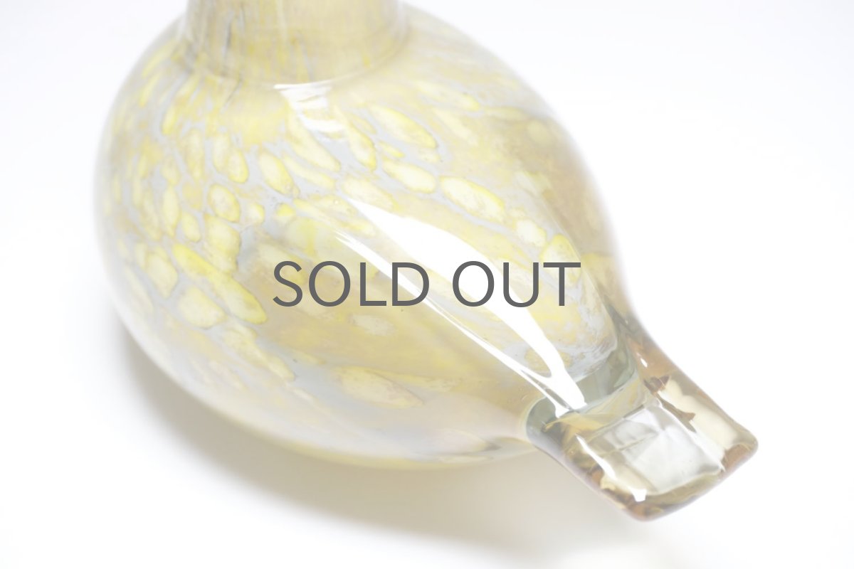 画像7: 北欧アートガラス/ビンテージガラス/Oiva Toikka/オイバ・トイッカ/Nuutajarvi/ヌータヤルヴィ/Taviokuurna/Pine Grossbeak /イエロー/2006年 (7)