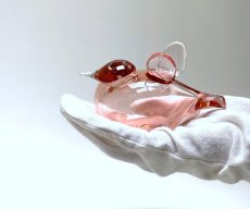 画像5: 北欧アートガラス/ビンテージガラス/Oiva Toikka/オイバトイッカ//iittala/イッタラ/Birds/バード/Baby Birad/サーモンピンク/2021 (5)