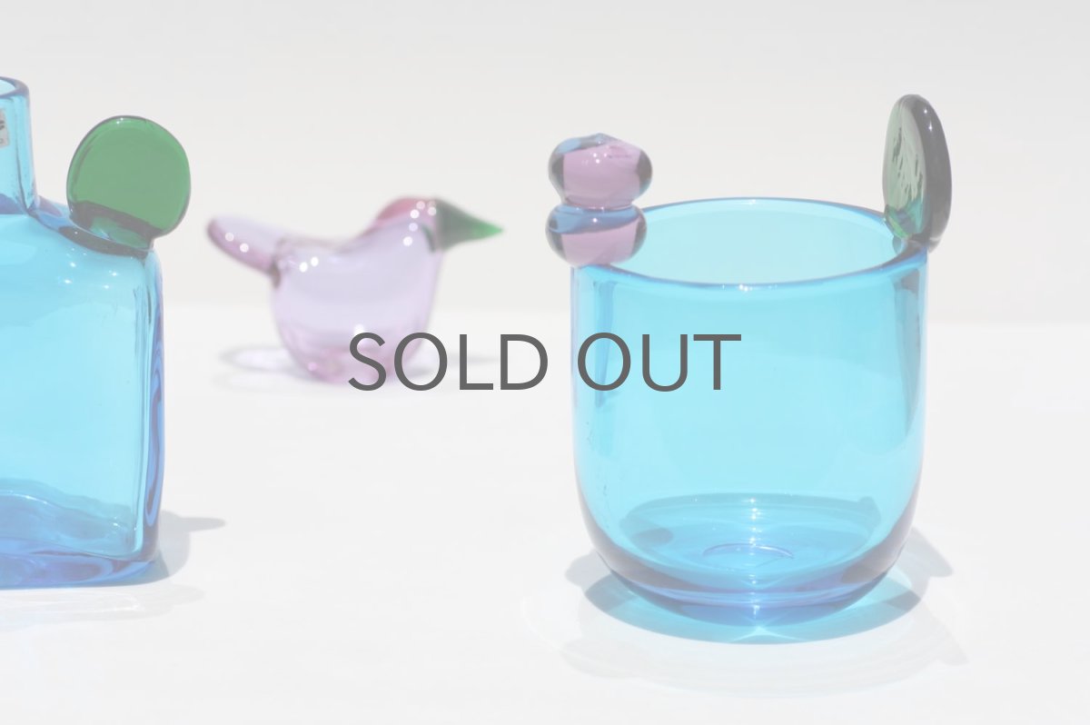 画像7: 北欧アートガラス/ビンテージガラス/Oiva Toikka/オイバ・トイッカ/Nuutajarvi/ヌータヤルヴィ/ Pompula/ PomPom vase/N527/ブルー (7)