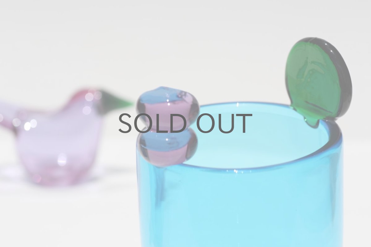 画像8: 北欧アートガラス/ビンテージガラス/Oiva Toikka/オイバ・トイッカ/Nuutajarvi/ヌータヤルヴィ/ Pompula/ PomPom vase/N527/ブルー (8)