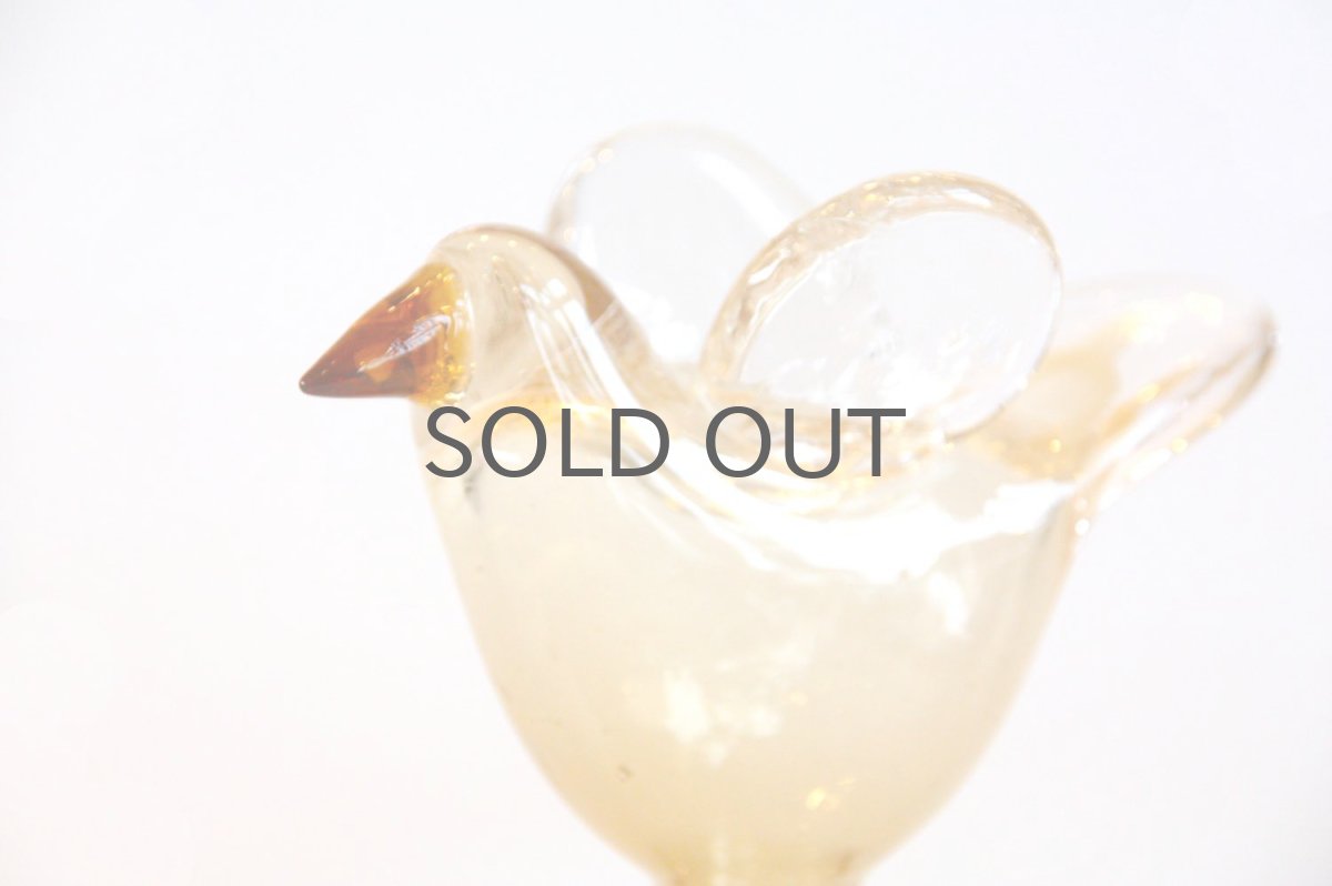 画像2: 北欧アートガラス/ビンテージガラス/Oiva Toikka/オイバ・トイッカ/Nuutajarv/ヌータヤルヴィ/Sieppo/シエッポスタンド/貴重色ハニー (2)