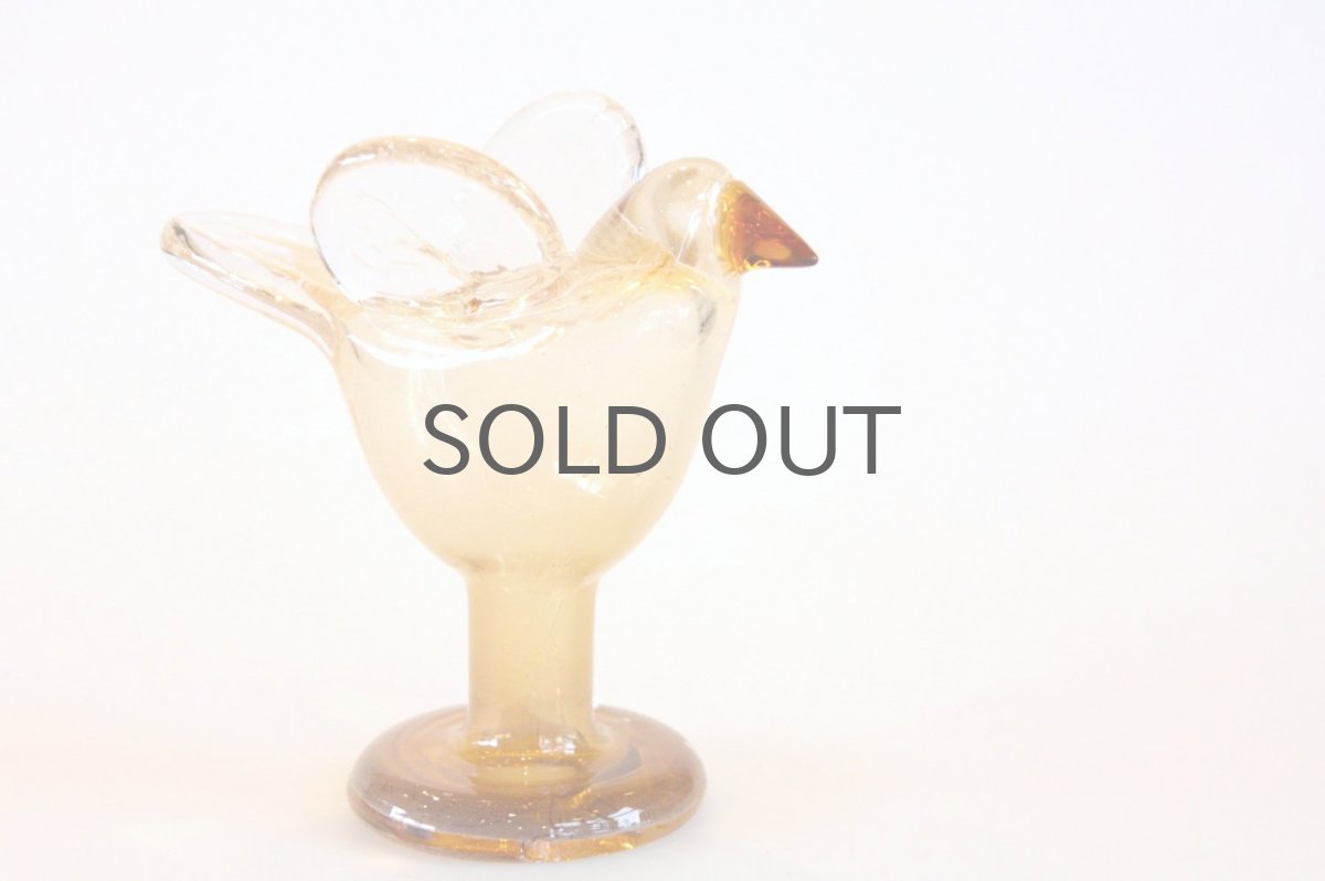 画像3: 北欧アートガラス/ビンテージガラス/Oiva Toikka/オイバ・トイッカ/Nuutajarv/ヌータヤルヴィ/Sieppo/シエッポスタンド/貴重色ハニー (3)