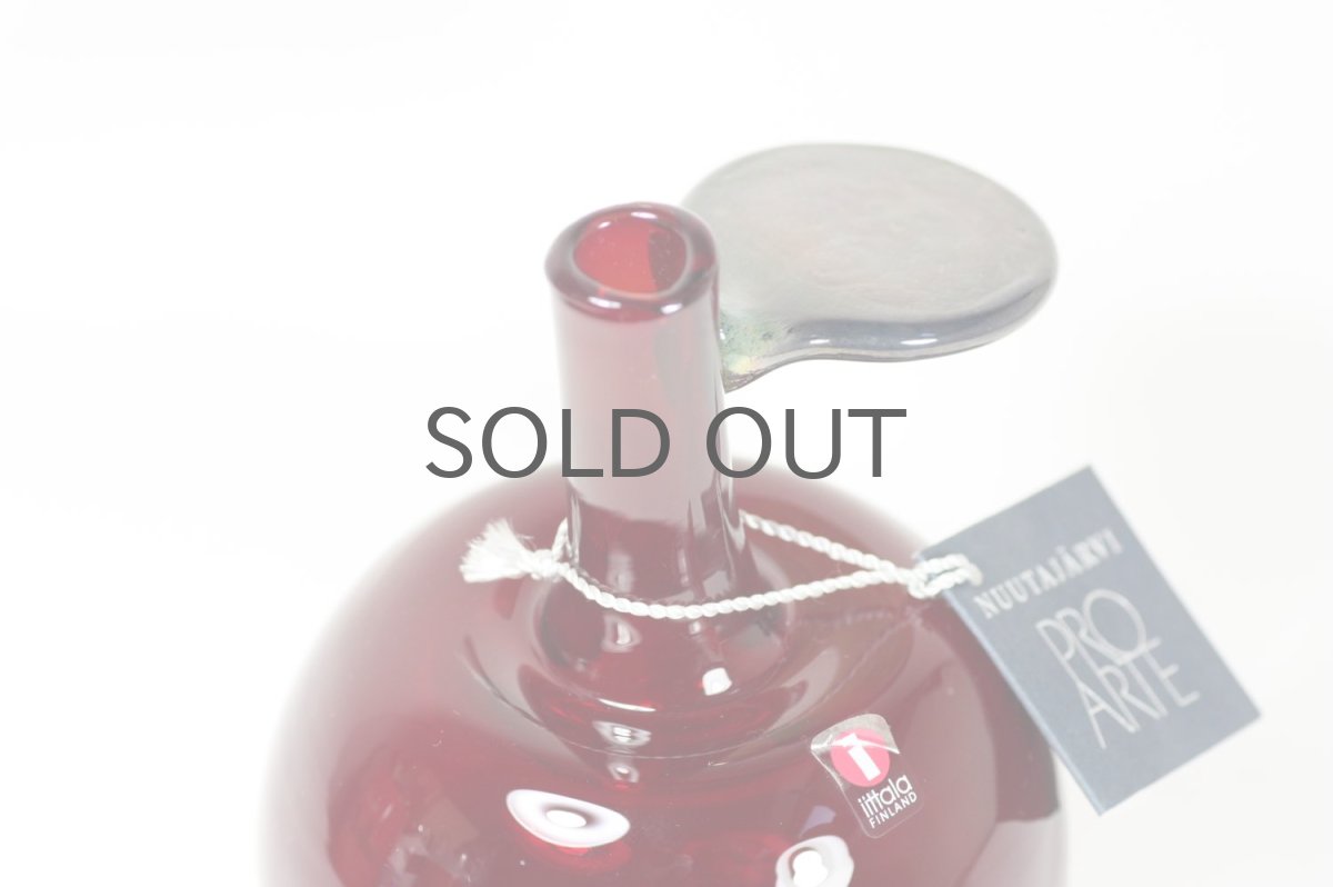 画像2: 北欧アートガラス/Oiva Toikka/オイバ・トイッカ/Nuutajarvi/ヌータヤルヴィ/限定/アップルボトル/レッド (2)