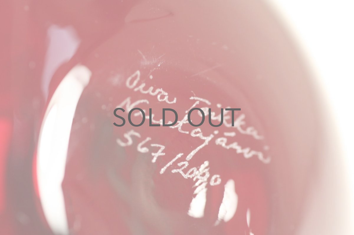 画像6: 北欧アートガラス/Oiva Toikka/オイバ・トイッカ/Nuutajarvi/ヌータヤルヴィ/限定/アップルボトル/レッド (6)