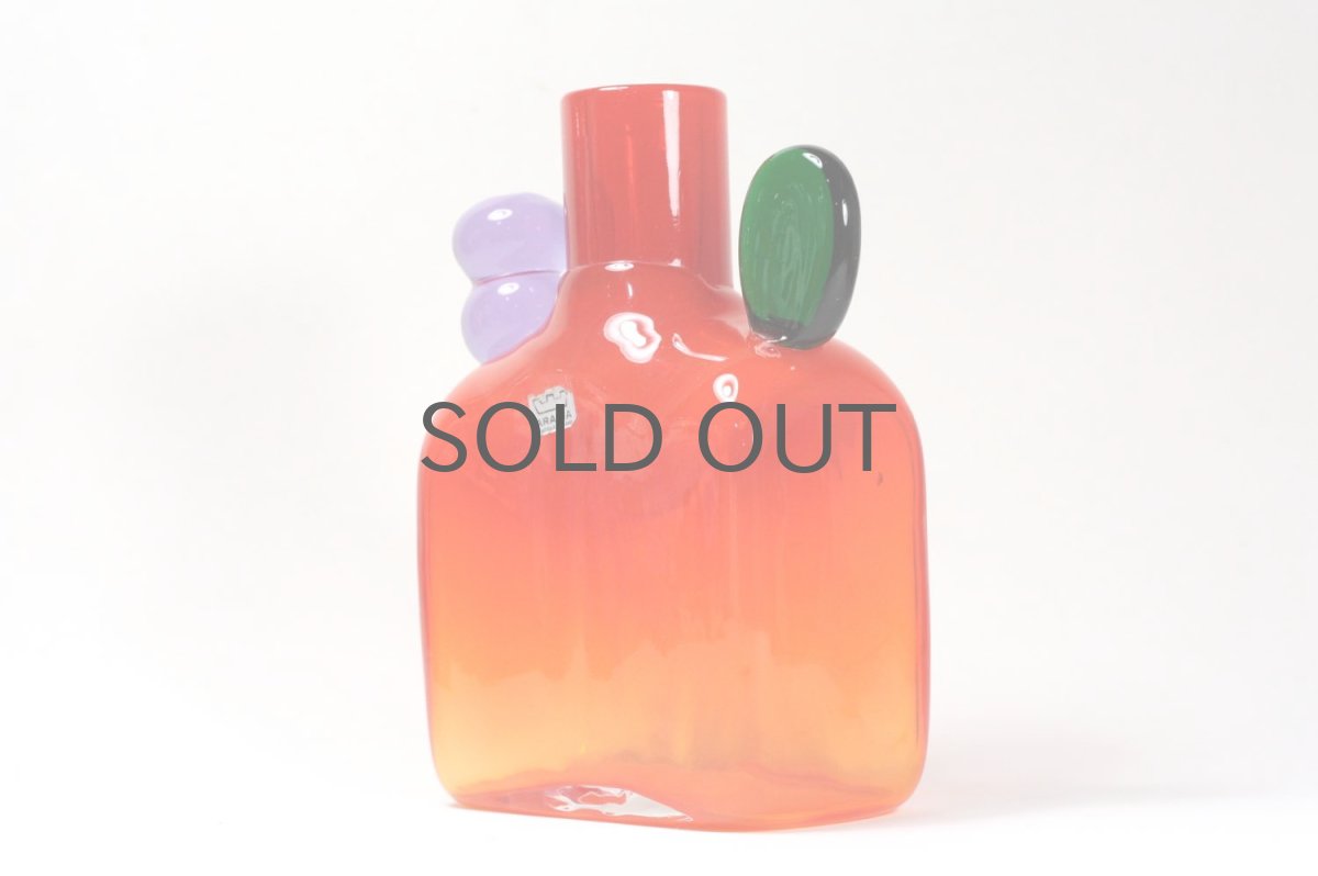 画像3: 北欧アートガラス/ビンテージガラス/Oiva Toikka/オイバ・トイッカ/Nuutajarvi/ニュータルヤルヴィ/ Pampula/PomPom Bottle/N526/オレンジ (3)