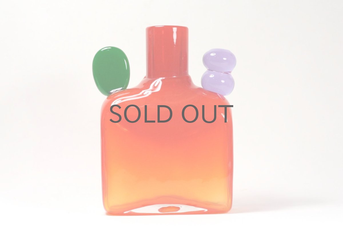 画像2: 北欧アートガラス/ビンテージガラス/Oiva Toikka/オイバ・トイッカ/Nuutajarvi/ニュータルヤルヴィ/ Pampula/PomPom Bottle/N526/オレンジ (2)