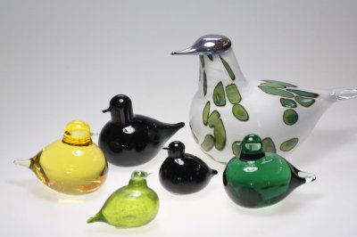 画像1: 北欧アートガラス/ビンテージガラス/Oiva Toikka/オイバ・トイッカ/iittala/イッタラ/Birds/バード/Pulmu/Posti別注/ブラック