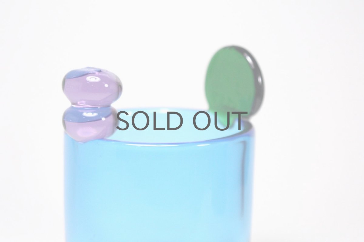 画像2: 北欧アートガラス/ビンテージガラス/Oiva Toikka/オイバ・トイッカ/Nuutajarvi/ヌータヤルヴィ/ Pompula/ PomPom vase/N527/ブルー (2)