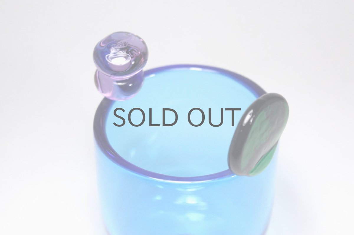 画像4: 北欧アートガラス/ビンテージガラス/Oiva Toikka/オイバ・トイッカ/Nuutajarvi/ヌータヤルヴィ/ Pompula/ PomPom vase/N527/ブルー (4)