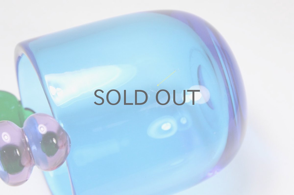 画像5: 北欧アートガラス/ビンテージガラス/Oiva Toikka/オイバ・トイッカ/Nuutajarvi/ヌータヤルヴィ/ Pompula/ PomPom vase/N527/ブルー (5)