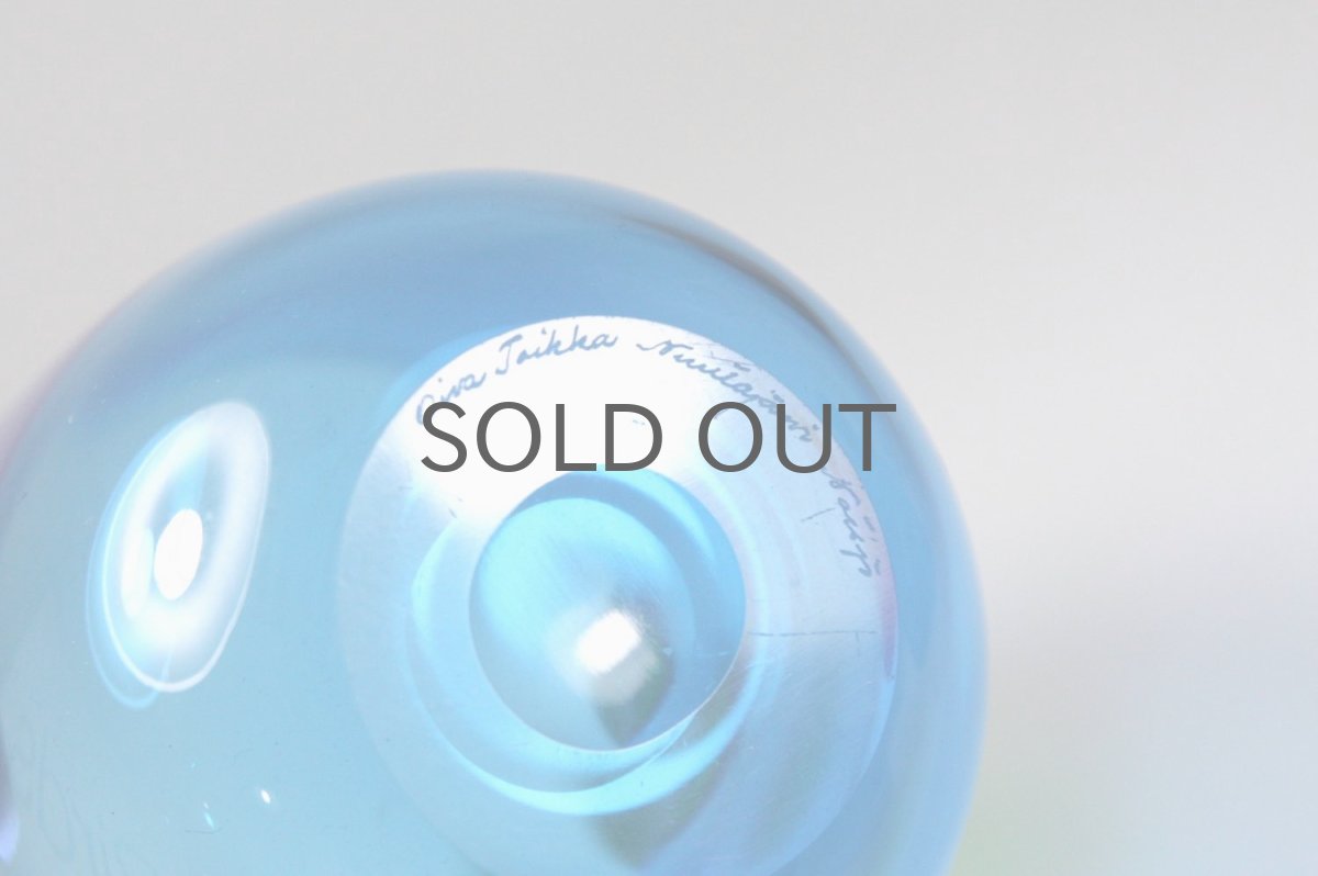 画像6: 北欧アートガラス/ビンテージガラス/Oiva Toikka/オイバ・トイッカ/Nuutajarvi/ヌータヤルヴィ/ Pompula/ PomPom vase/N527/ブルー (6)