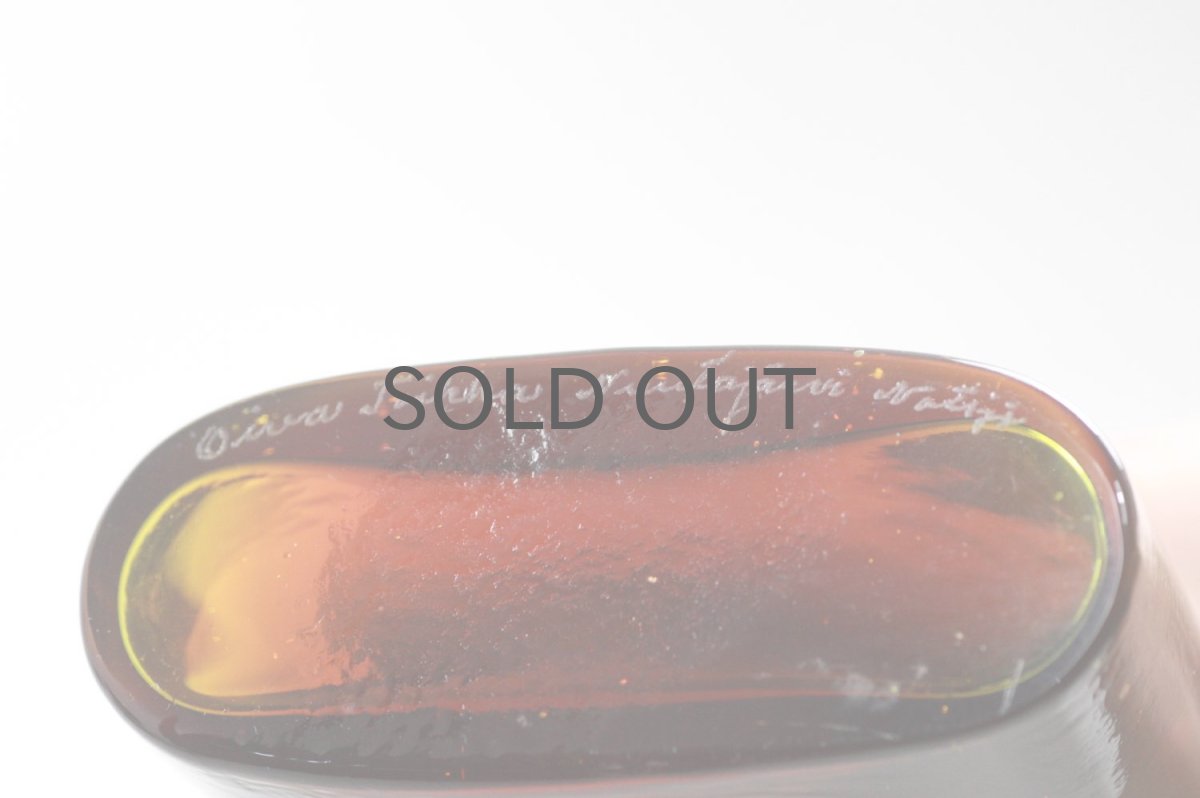 画像6: 北欧アートガラス/ビンテージガラス/Oiva Toikka/オイバ・トイッカ/Nuutajarvi/ヌータヤルヴィ/Puteli/プテリボトル/オレンジ系 (6)