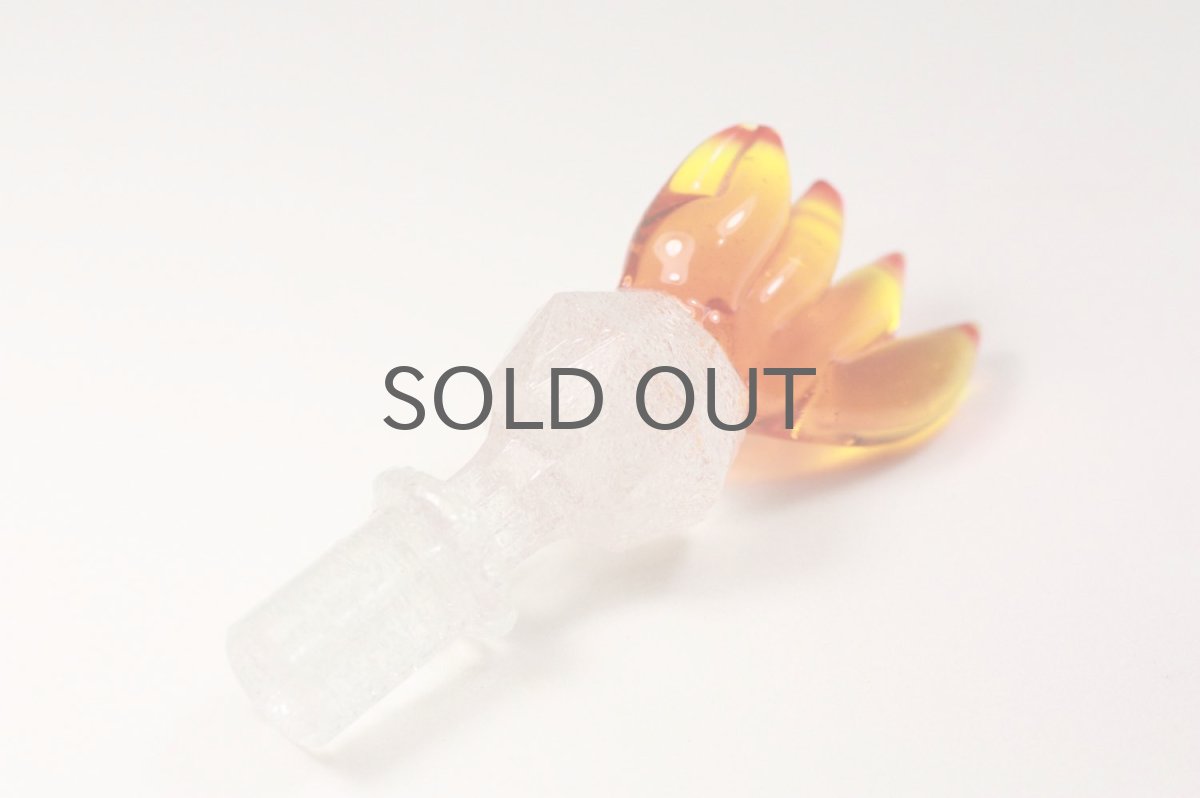 画像4: 北欧アートガラス/ビンテージガラス/Oiva Toikka/オイバ・トイッカ/Nuutajarvi/ヌータヤルヴィ/Puteli/プテリボトル/オレンジ系 (4)