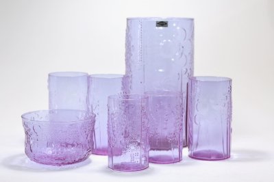 画像1: 北欧ビンテージガラス/オイバトイッカ/フローラ/グラス/タンブラー/高さ10cm/アメジスト