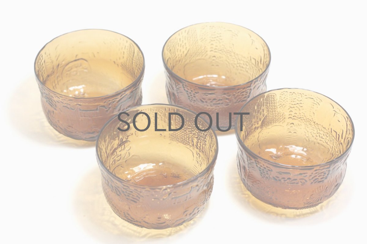 画像2: 北欧ビンテージガラス/Oiva Toikka/オイバ・トイッカ/ファウナ/NUUTAJARVI/ヌータヤルヴィ/ボウル/アンバー (2)