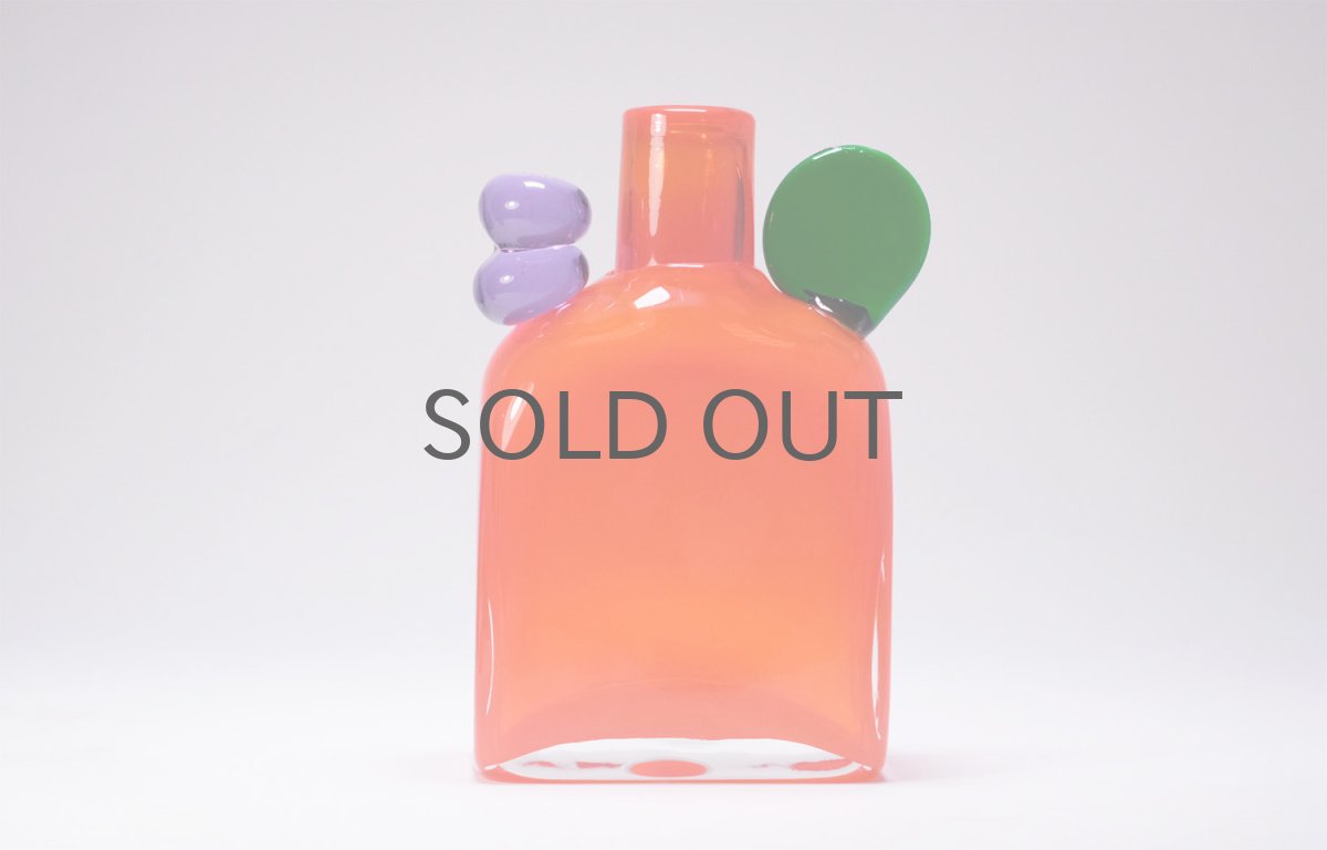 画像1: 北欧アートガラス/ビンテージガラス/Oiva Toikka/オイバ・トイッカ/Nuutajarvi/ヌータヤルヴィ/Pampula/PomPom Bottle/ポンポンボトル/N526/ニュータルヤルヴィレッド (1)