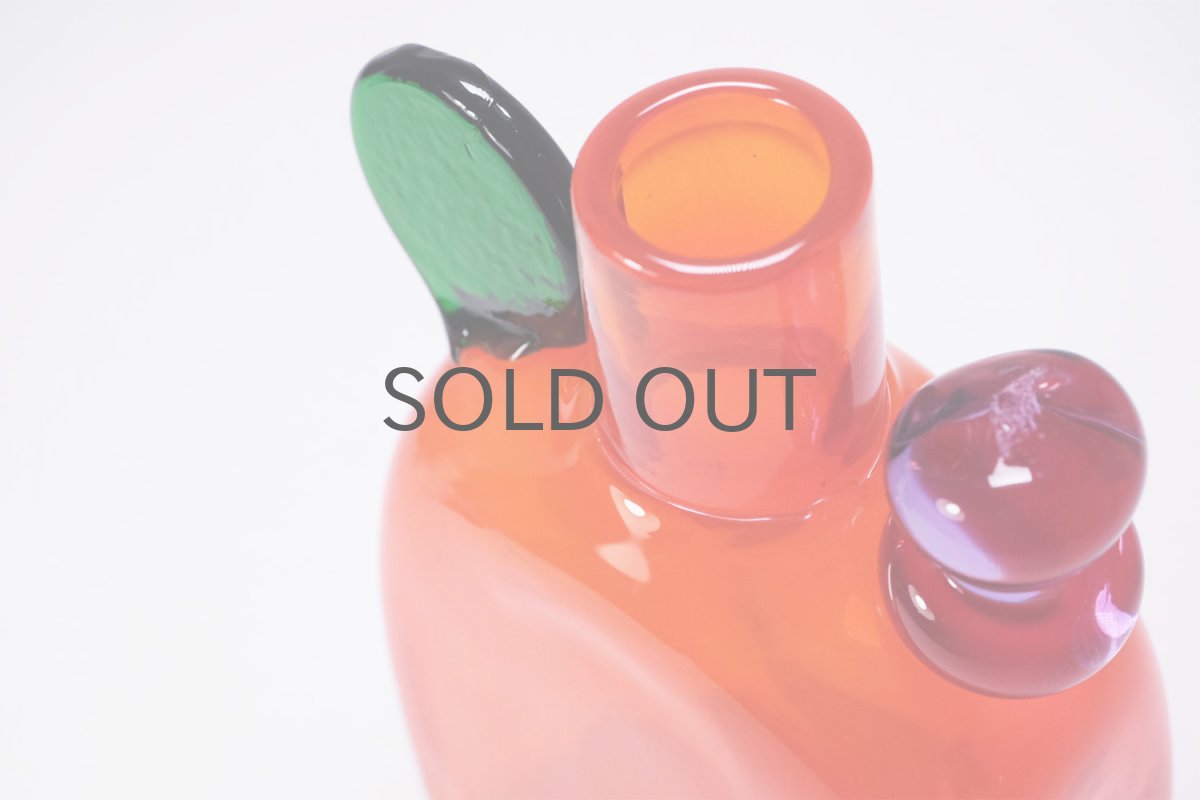 画像6: 北欧アートガラス/ビンテージガラス/Oiva Toikka/オイバ・トイッカ/Nuutajarvi/ヌータヤルヴィ/Pampula/PomPom Bottle/ポンポンボトル/N526/ニュータルヤルヴィレッド (6)