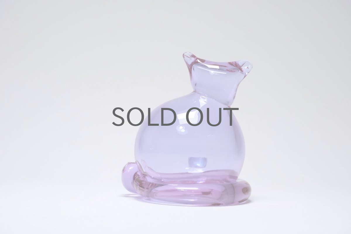 画像4: 北欧アートガラス/ビンテージガラス/Inkeri Toikka/インケリ・トイッカ/Kissa/アメジスト/ネコオブジェ (4)