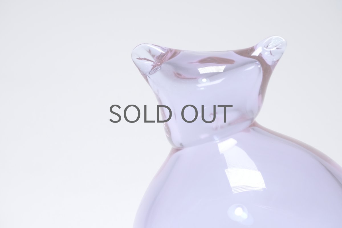 画像2: 北欧アートガラス/ビンテージガラス/Inkeri Toikka/インケリ・トイッカ/Kissa/アメジスト/ネコオブジェ (2)