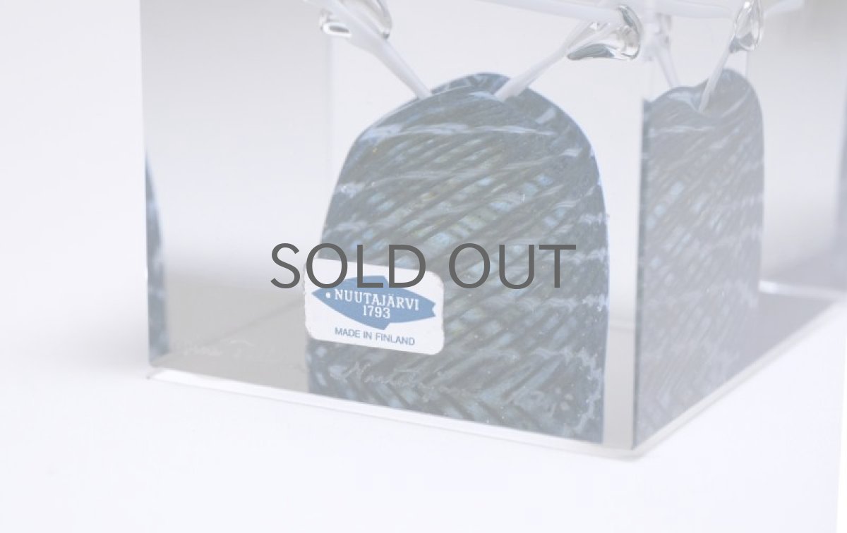 画像4: 北欧アートガラス/ビンテージガラス/アートピース/Oiva Toikka/オイバトイッカ/Nuutajarv/ヌータヤルヴィ/Cube/スペシャルキューブ/ダークグリーン (4)