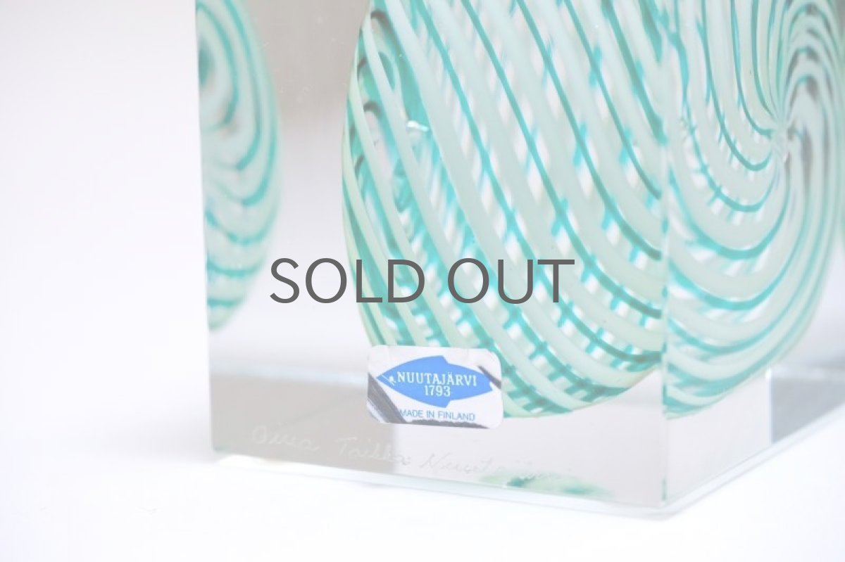 画像4: 北欧アートガラス/ビンテージガラス/アートピース/Oiva Toikka/オイバトイッカ/Cube/スペシャルキューブ/ライトグリーン (4)