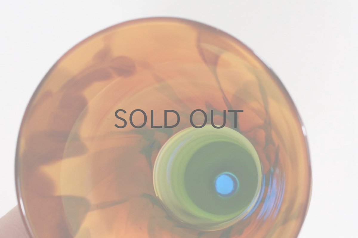 画像8: 北欧アートガラス/ビンテージガラス/Oiva Toikka/オイバ・トイッカ/Nuutajarvi/ヌータヤルヴィ/オレンジ✕グリーン/ユニークピース (8)