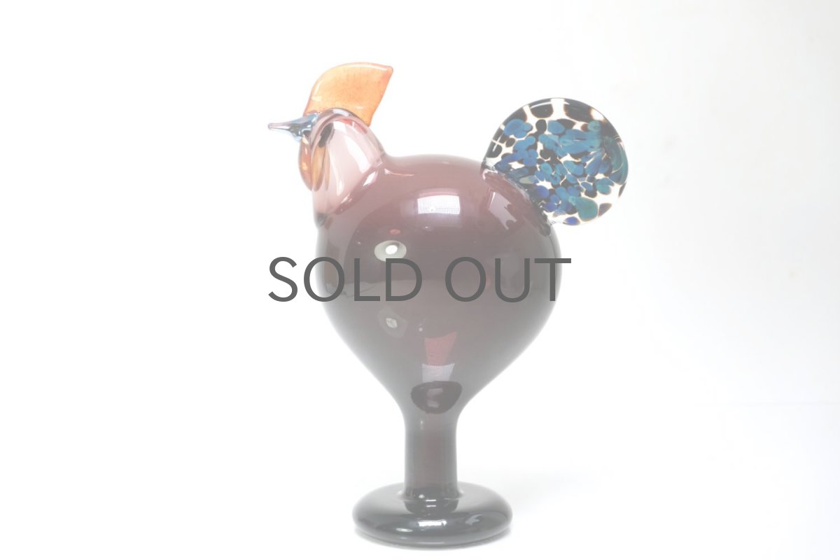 画像1: 北欧アートガラス/ビンテージガラス/Oiva Toikka/オイバ・トイッカ/iittala/イッタラ/Birds/バード/Kukko/Rooster/ルースター/1998年 (1)
