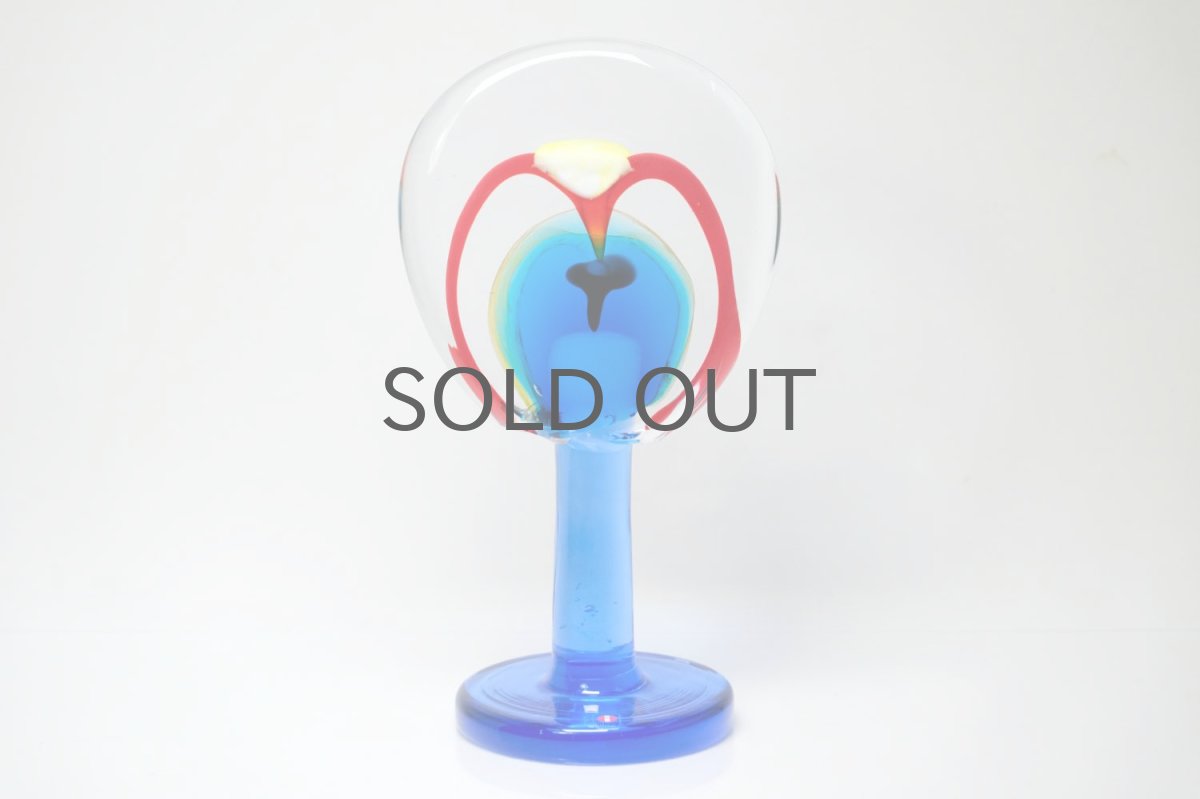 画像1: 【K様専用】北欧アートガラス/ビンテージガラス/アートピース/Oiva Toikka/オイバトイッカ/Lollipop/ロリポップ/2004/200個限定/ブルー (1)