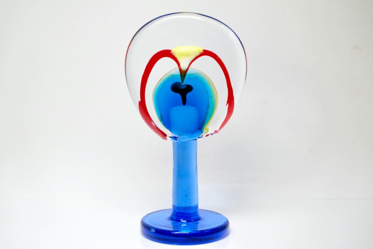 画像5: 北欧アートガラス/ビンテージガラス/アートピース/Oiva Toikka/オイバトイッカ/Lollipop/ロリポップ/2004/200個限定/ブルー (5)