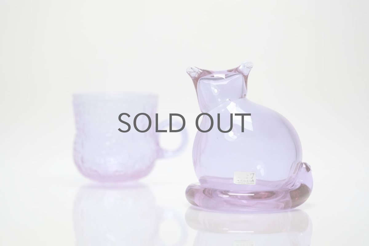 画像5: 北欧アートガラス/ビンテージガラス/Inkeri Toikka/インケリ・トイッカ/Kissa/ネコ/アメジスト (5)