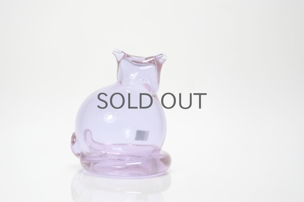 画像3: 北欧アートガラス/ビンテージガラス/Inkeri Toikka/インケリ・トイッカ/Kissa/ネコ/アメジスト (3)