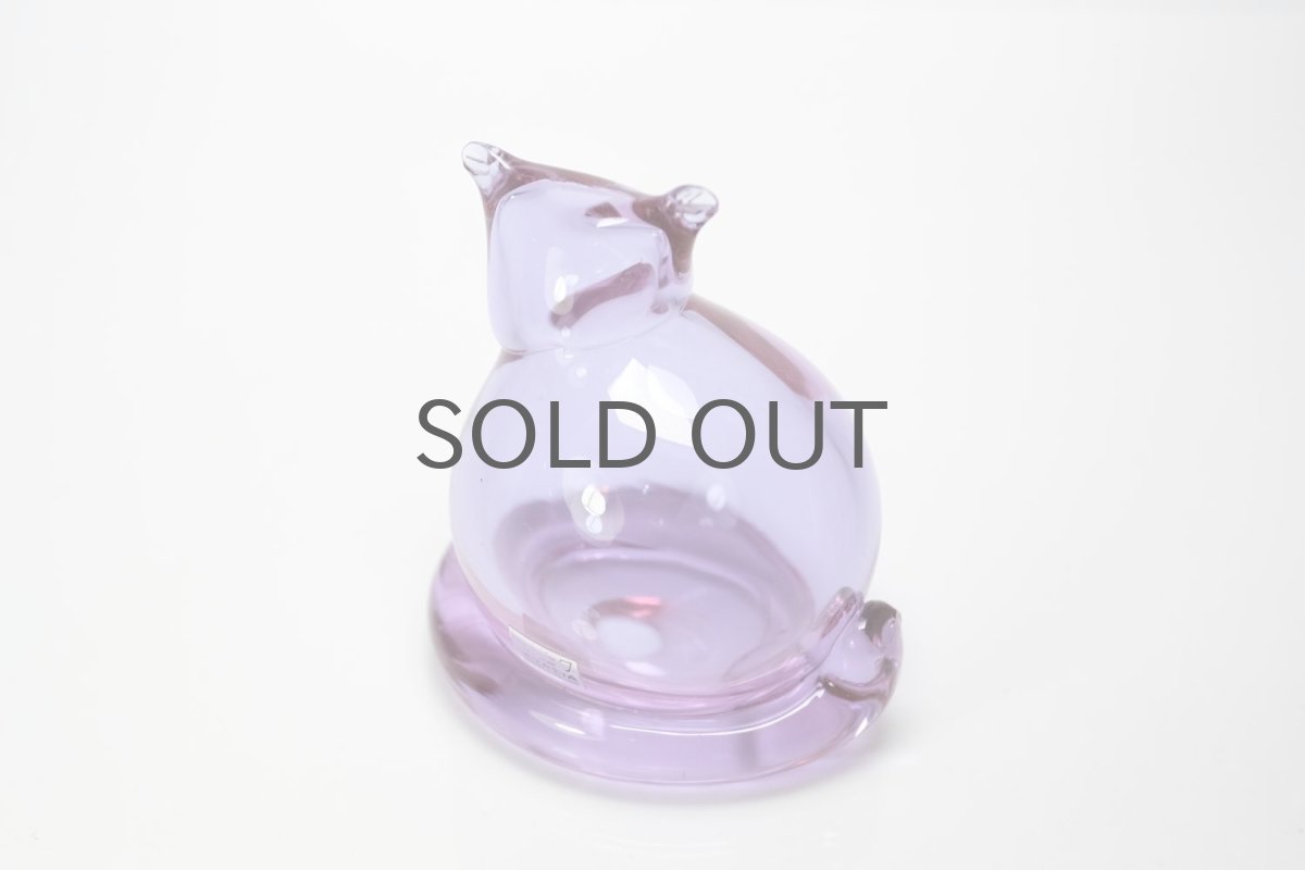 画像2: 北欧アートガラス/ビンテージガラス/Inkeri Toikka/インケリ・トイッカ/Kissa/ネコ/アメジスト (2)