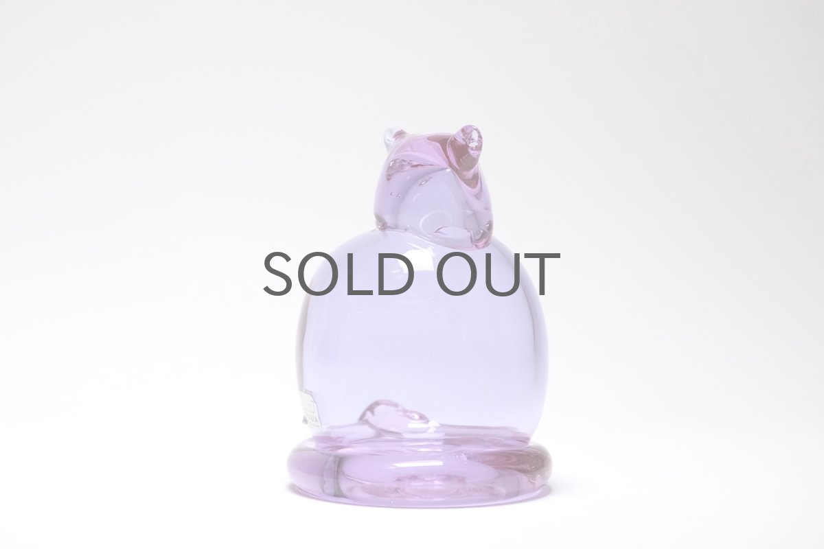 画像3: 北欧アートガラス/ビンテージガラス/Inkeri Toikka/インケリ・トイッカ/Kissa/アメジスト/ネコオブジェ (3)