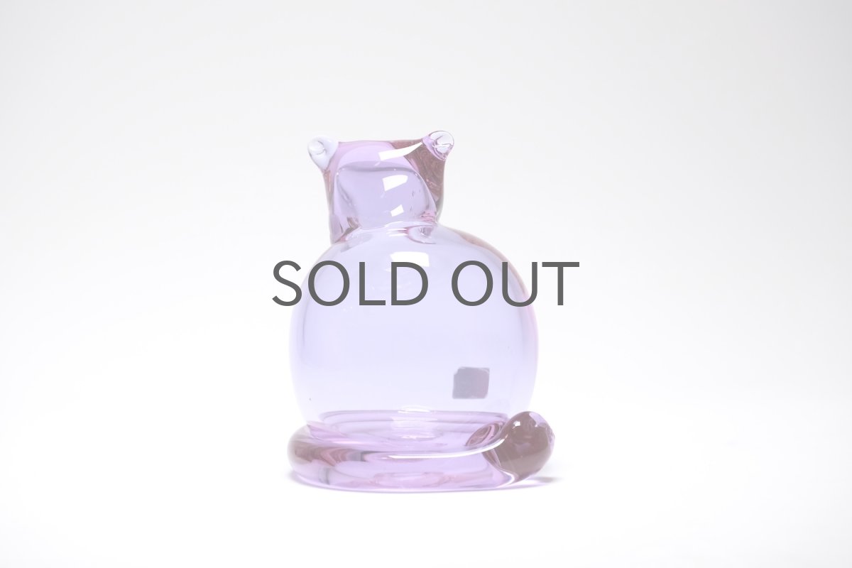 画像2: 北欧アートガラス/ビンテージガラス/Inkeri Toikka/インケリ・トイッカ/Kissa/アメジスト/ネコオブジェ (2)