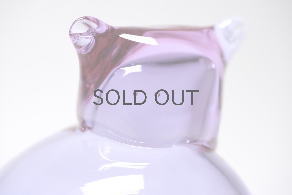 画像4: 北欧アートガラス/ビンテージガラス/Inkeri Toikka/インケリ・トイッカ/Kissa/アメジスト/ネコオブジェ (4)