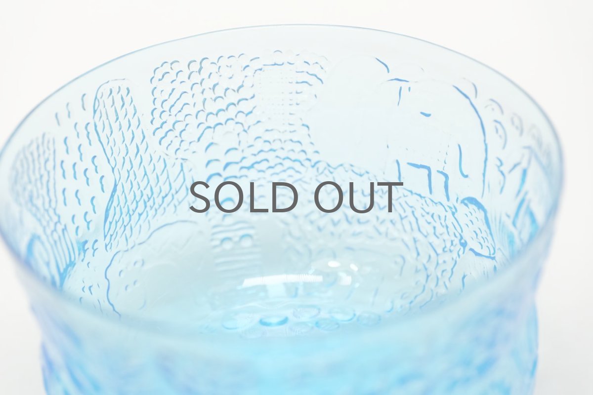 画像4: 北欧ビンテージガラス/Oiva Toikka/オイバ・トイッカ/ファウナ/NUUTAJARVI/ヌータヤルヴィ/ブルー/ボウル (4)