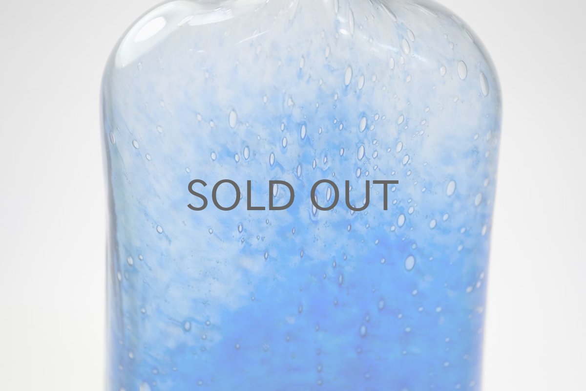 画像9: 北欧アートガラス/ビンテージガラス/Oiva Toikka/オイバ・トイッカ/Nuutajarvi/ヌータヤルヴィ/Puteli/プテリボトル/Lサイズ/ブルー (9)