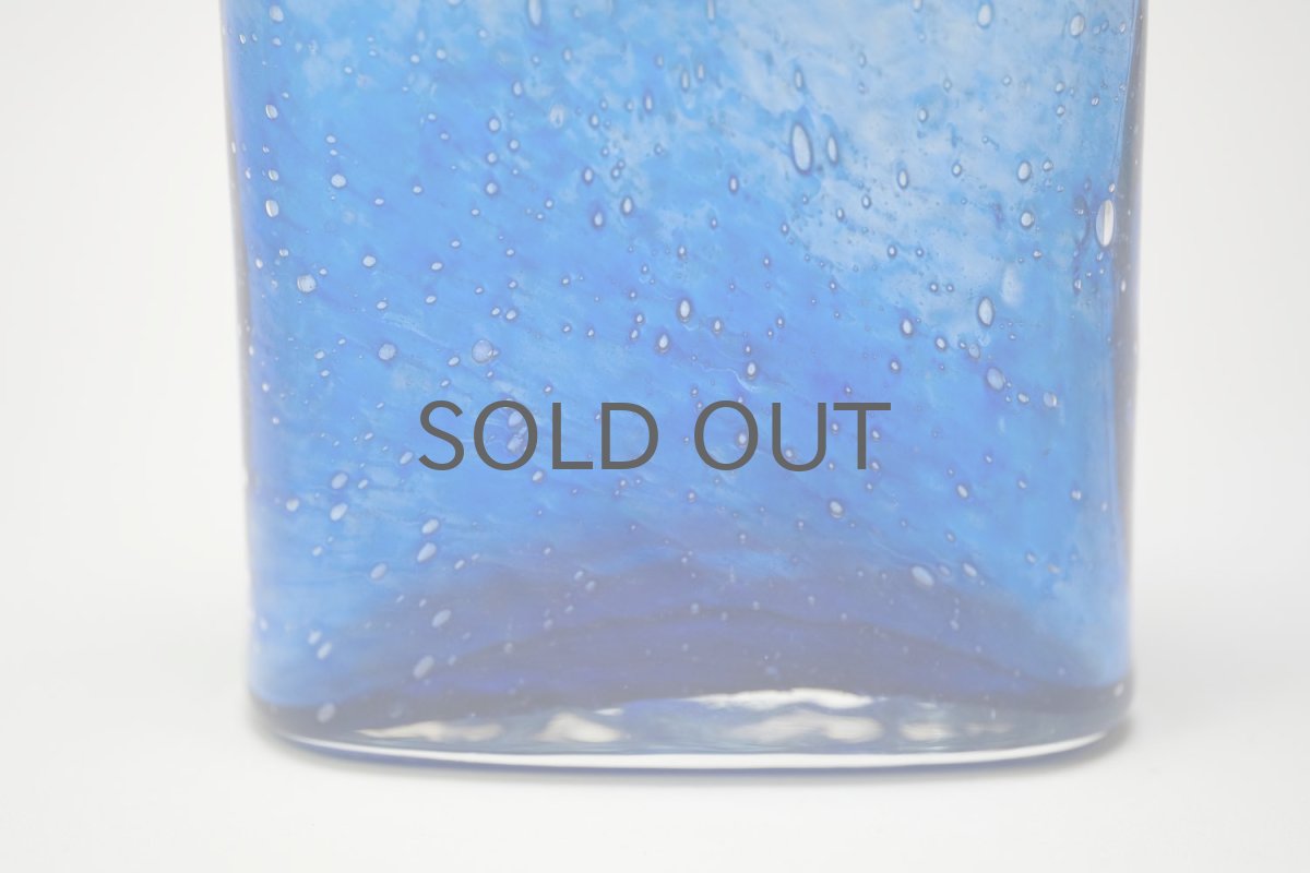 画像10: 北欧アートガラス/ビンテージガラス/Oiva Toikka/オイバ・トイッカ/Nuutajarvi/ヌータヤルヴィ/Puteli/プテリボトル/Lサイズ/ブルー (10)