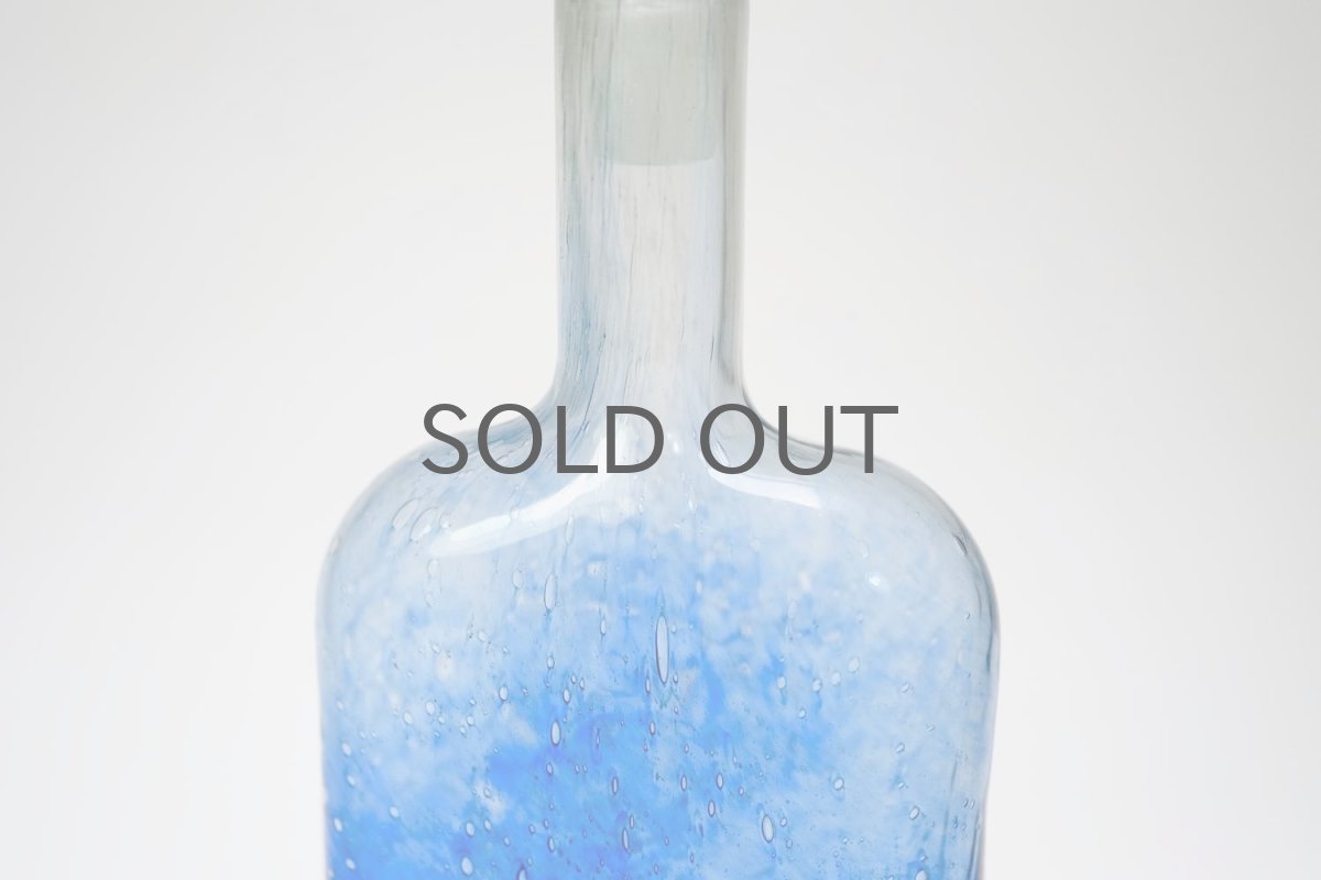 画像8: 北欧アートガラス/ビンテージガラス/Oiva Toikka/オイバ・トイッカ/Nuutajarvi/ヌータヤルヴィ/Puteli/プテリボトル/Lサイズ/ブルー (8)