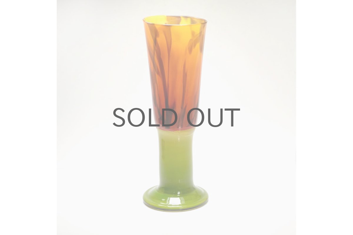 画像2: 北欧アートガラス/ビンテージガラス/Oiva Toikka/オイバ・トイッカ/Nuutajarvi/ヌータヤルヴィ/オレンジ✕グリーン/ユニークピース (2)