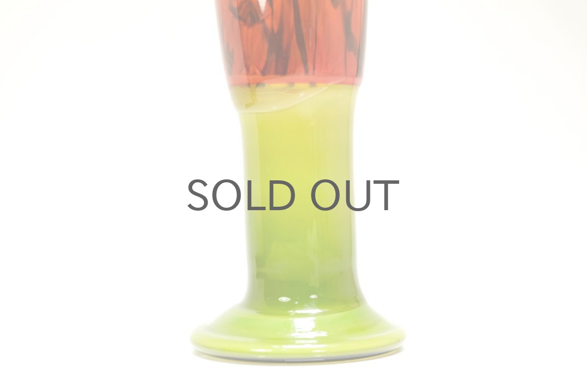 画像7: 北欧アートガラス/ビンテージガラス/Oiva Toikka/オイバ・トイッカ/Nuutajarvi/ヌータヤルヴィ/オレンジ✕グリーン/ユニークピース (7)