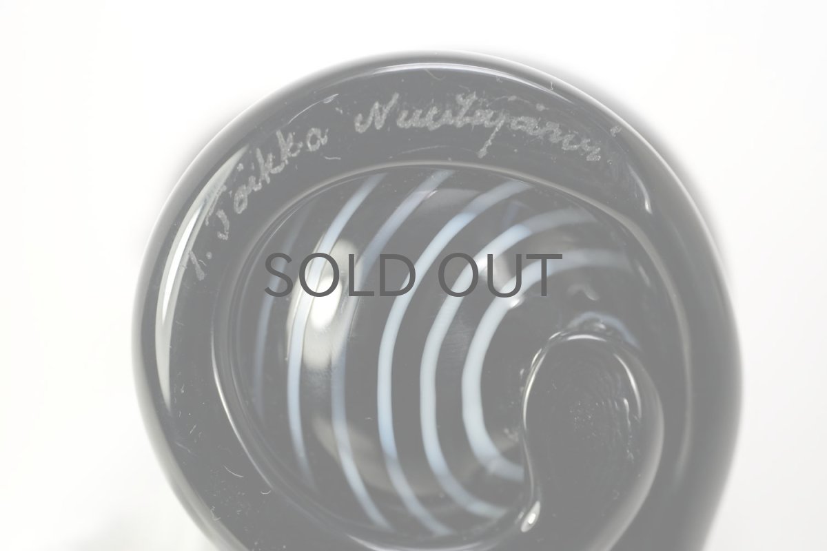 画像6: 北欧アートガラス/ビンテージガラス/Inkeri Toikka/インケリ・トイッカ/Kissa/ネコ/ボーダーブラック (6)