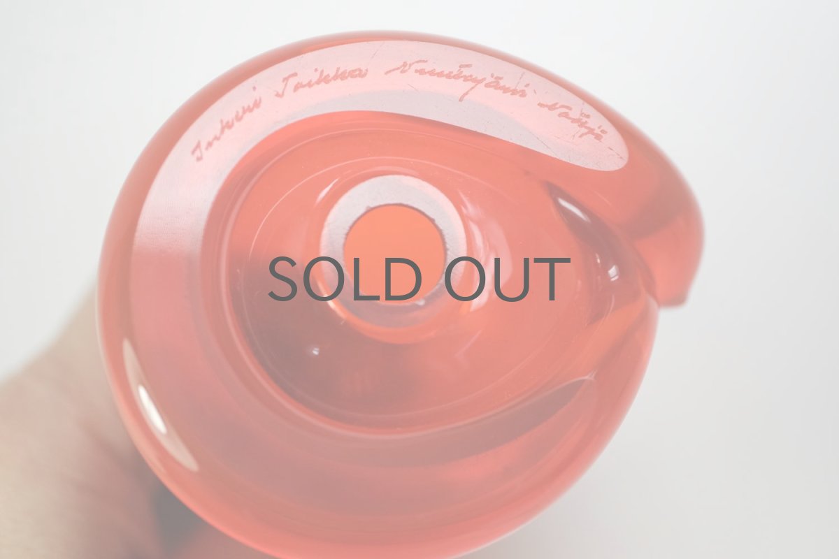 画像5: 北欧アートガラス/ビンテージガラス/Inkeri Toikka/インケリ・トイッカ/Kissa/ネコ/レッド (5)