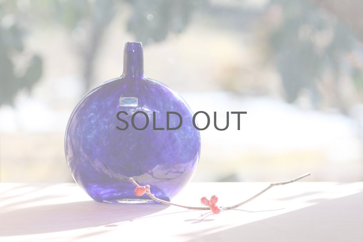 画像6: 北欧ガラス/Oiva Toikka/オイバ・トイッカ/Nuutajarvi/ヌータヤルヴィ/MANSIKKAPAIKKA/一輪挿し/ネイビー/Lサイズ (6)