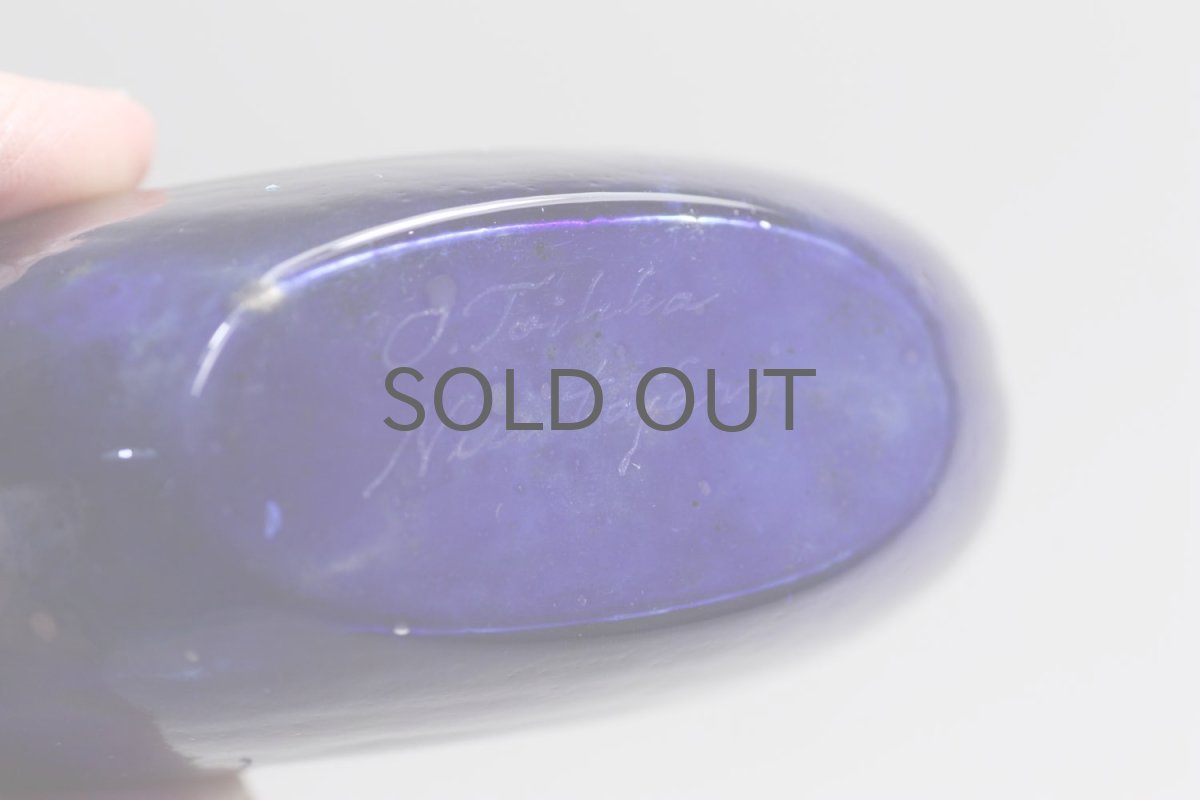 画像5: 北欧ガラス/Oiva Toikka/オイバ・トイッカ/Nuutajarvi/ヌータヤルヴィ/MANSIKKAPAIKKA/一輪挿し/ネイビー/Sサイズ (5)