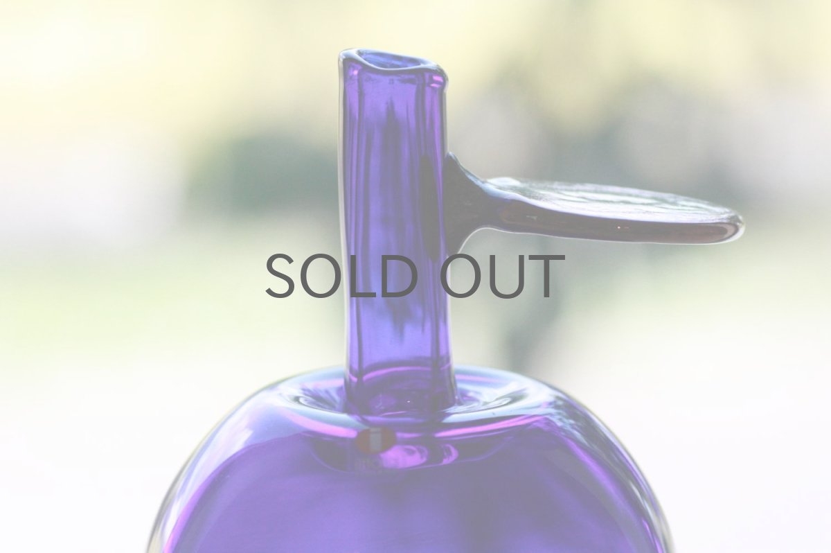 画像8: 北欧アートガラス/Oiva Toikka/オイバ・トイッカ/Nuutajarvi/ヌータヤルヴィ/限定/アップルボトル/ブルー (8)