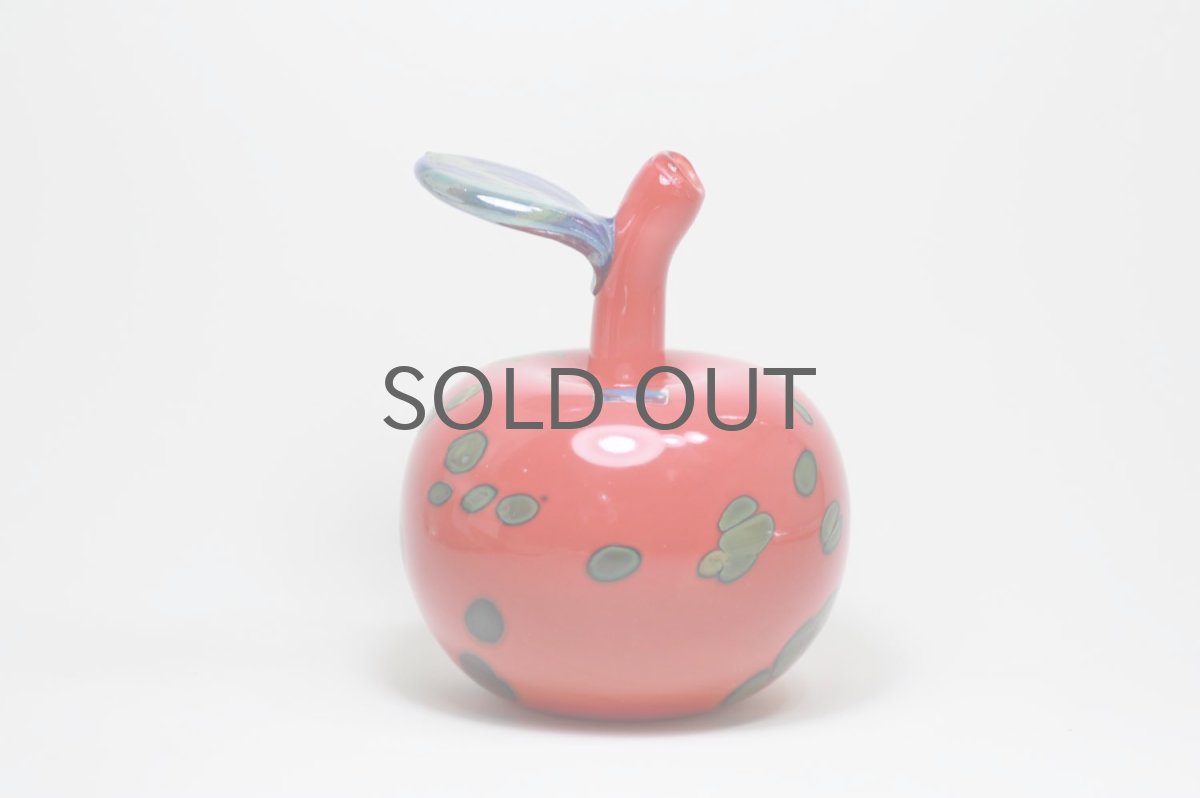 画像2: 北欧アートガラス/Oiva Toikka/オイバ・トイッカ/Nuutajarvi/ヌータヤルヴィ/Fruits/アップルボトル/レッド斑点 (2)