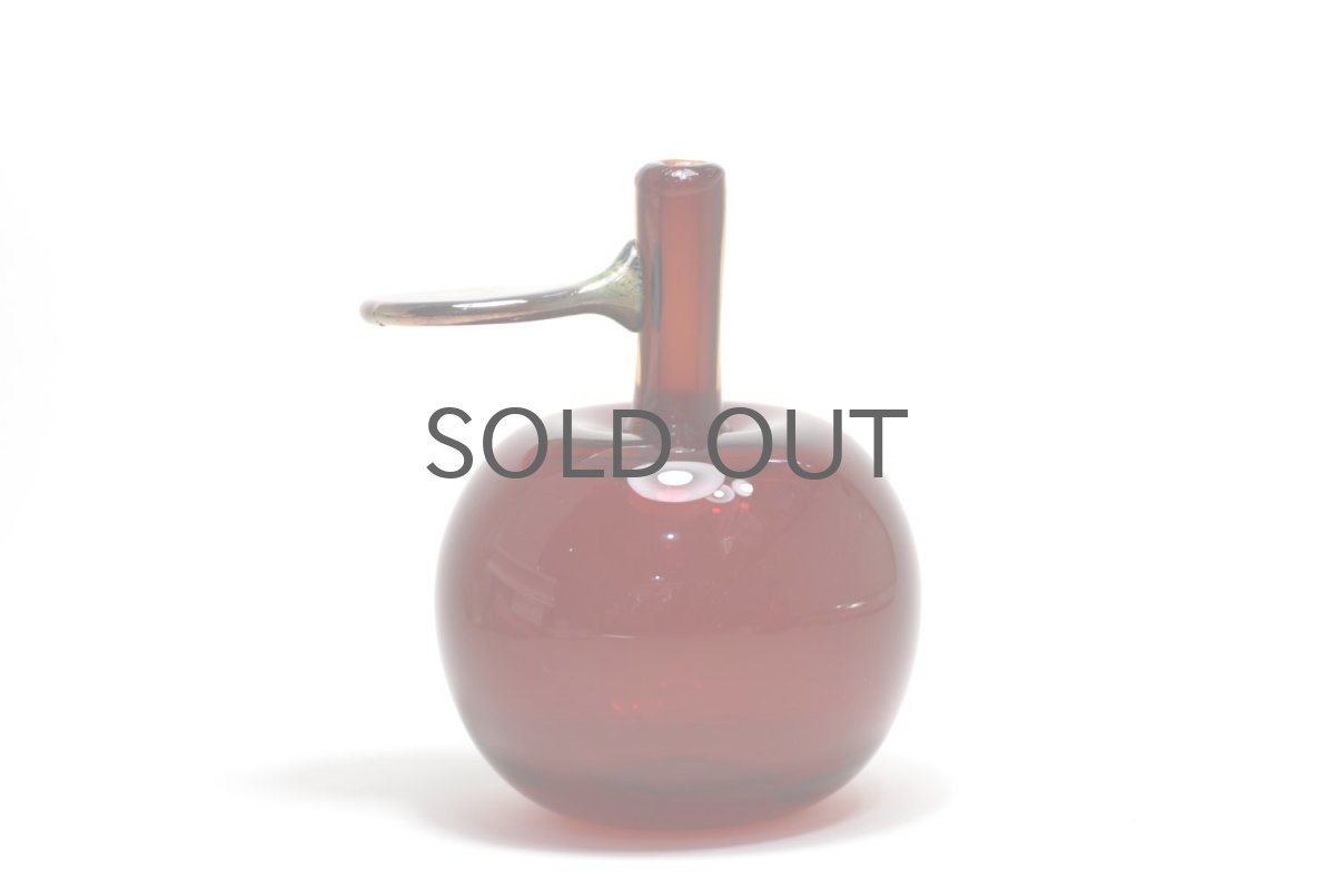 画像2: 北欧アートガラス/Oiva Toikka/オイバ・トイッカ/Nuutajarvi/ヌータヤルヴィ/限定/アップルボトル/レッド (2)